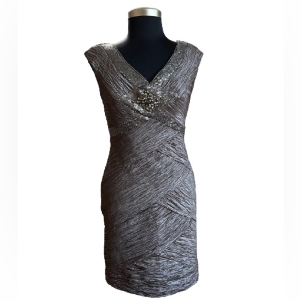 Emma Street Latte Sleeveless Dress Back Zipper Eye and Hook Closure Size 6